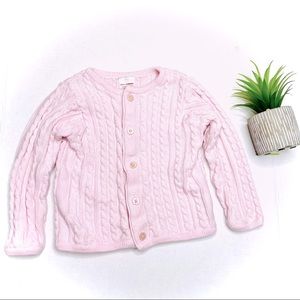 Hanna Andersson Cable Knit Girl’s Pink Cardigan